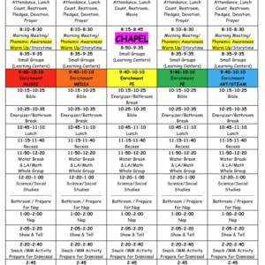 Example Daily Schedule